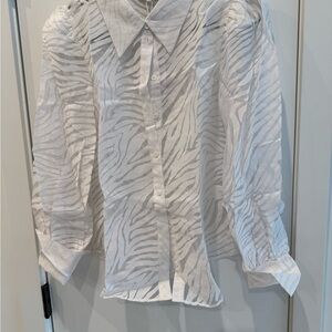 L'Academie White Zebra Pattern Men's Shirt